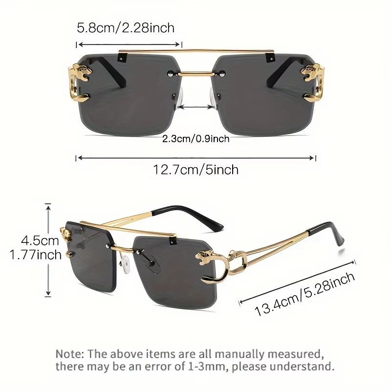 Golden Edge Frameless Luxury Sunglasses  Unisex AntiGlare Outdoor Travel Shades 5