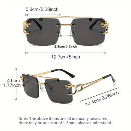 Golden Edge Frameless Luxury Sunglasses  Unisex AntiGlare Outdoor Travel Shades 5