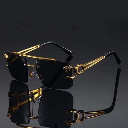 Golden Edge Frameless Luxury Sunglasses  Unisex AntiGlare Outdoor Travel Shades 6