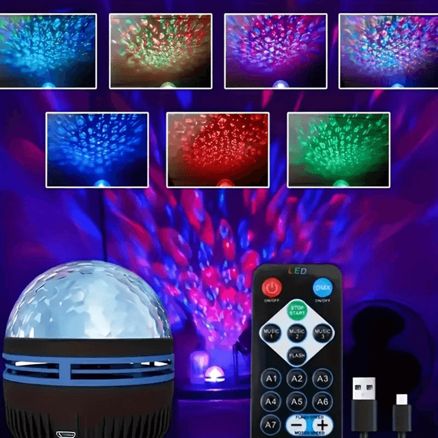 StarGlide USB LED Starry Sky Light Projector Night Lamp With 7Color Pattern  Remote 1