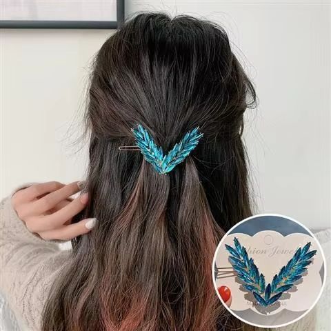 LuxV Crystal VShape Hair Clip Set  Luxury Korean Style Buckle Hairpins For Women  Girls 9