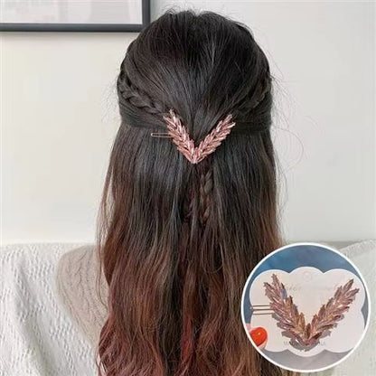 LuxV Crystal VShape Hair Clip Set  Luxury Korean Style Buckle Hairpins For Women  Girls 10
