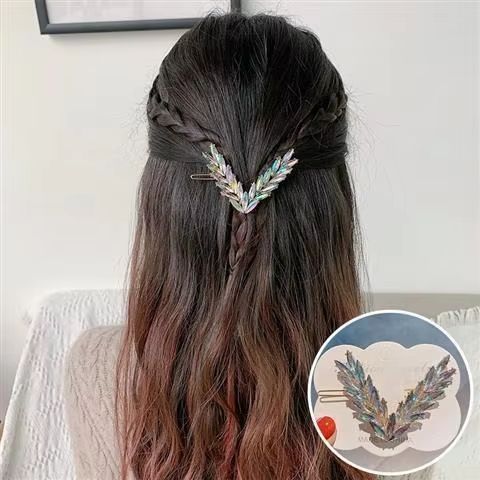 LuxV Crystal VShape Hair Clip Set  Luxury Korean Style Buckle Hairpins For Women  Girls 11