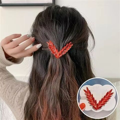 LuxV Crystal VShape Hair Clip Set  Luxury Korean Style Buckle Hairpins For Women  Girls 6