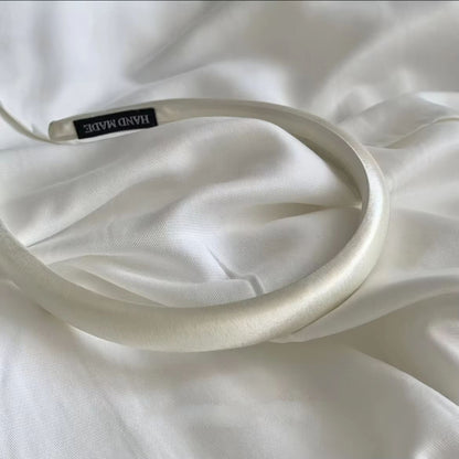 SilkTouch Solid Satin Headband  Vintage Thick Elastic Hair Hoop For Women  Girls 10