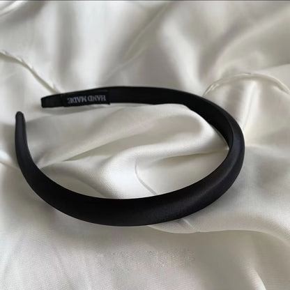SilkTouch Solid Satin Headband  Vintage Thick Elastic Hair Hoop For Women  Girls 8