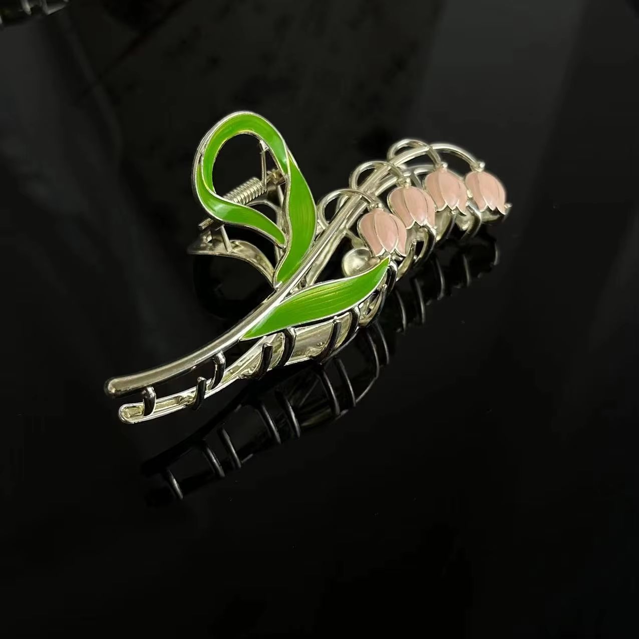 Bell Orchid Floral Shark Clip  Large Premium Flower Hair Claw For Women  Girls 6