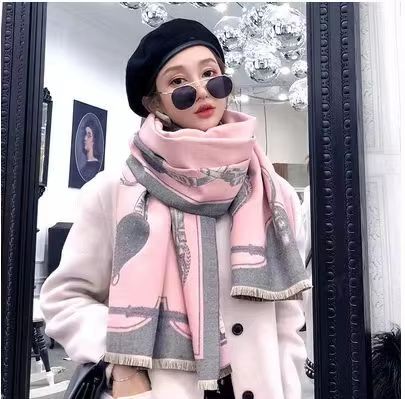 Equestrian Luxe CashmereLook Scarf  Horse Print Womens Thick Winter Shawl Wrap 19