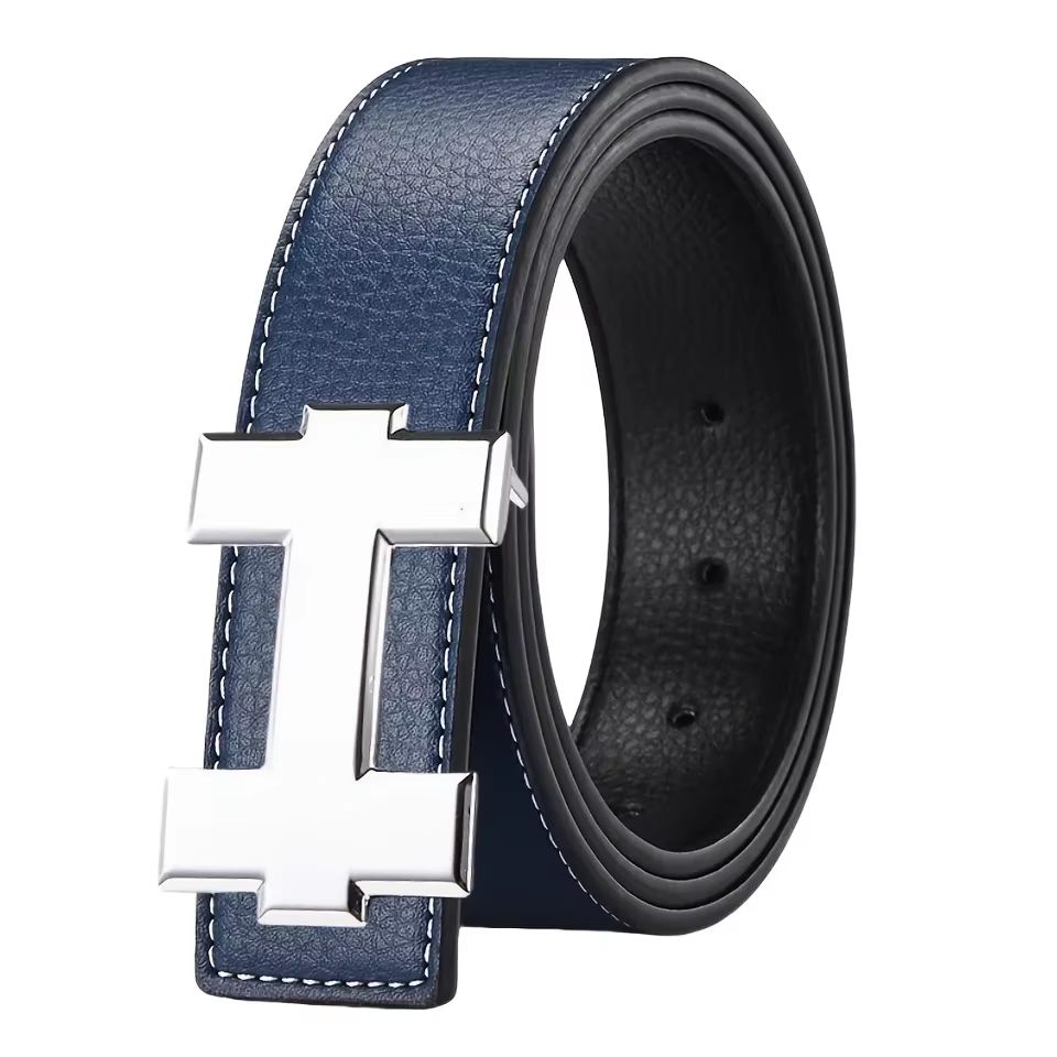 SlimLine 33 Cm Fashion Casual Belt  Silver Smooth Buckle Designer Unisex Belt For Jeans  Workwear 2
