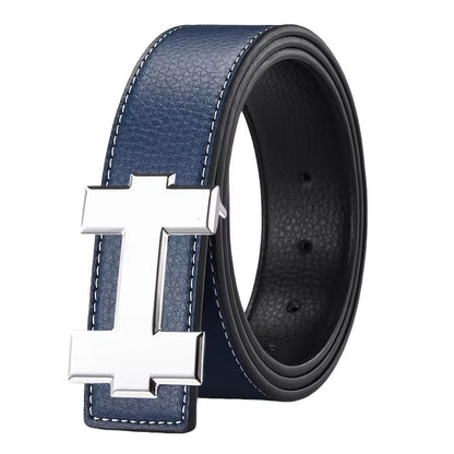 SlimLine 33 Cm Fashion Casual Belt  Silver Smooth Buckle Designer Unisex Belt For Jeans  Workwear 2