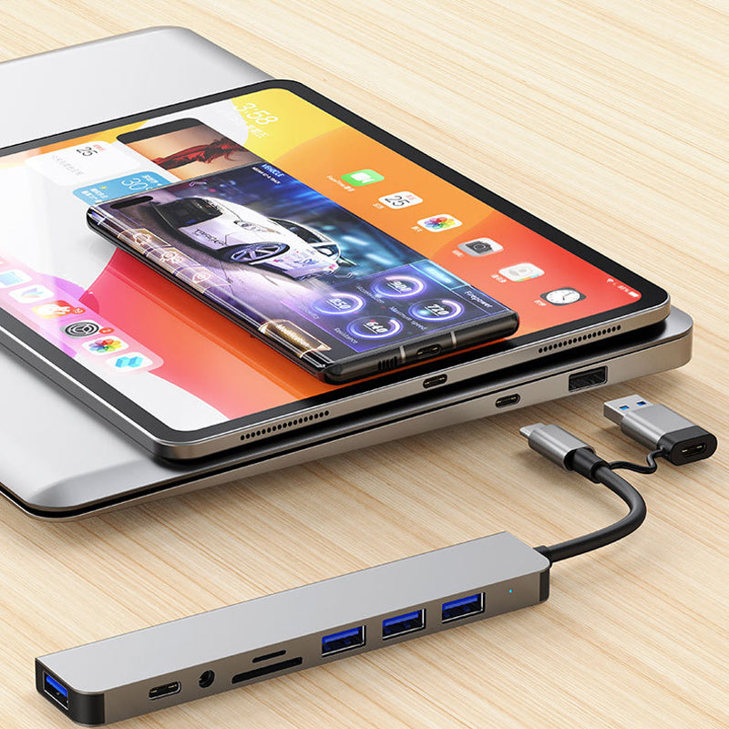 Docking Station, Audio Jack Adaptor, Micro SD Card Reader, Laptop Tablet Phone Disk Converter