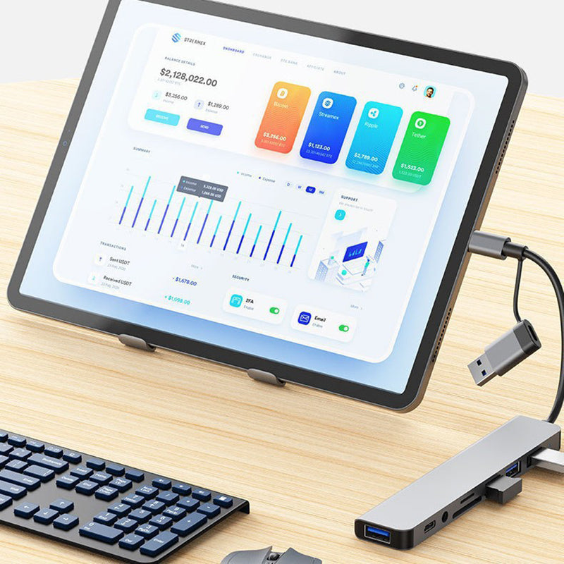 Docking Station, Audio Jack Adaptor, Micro SD Card Reader, Laptop Tablet Phone Disk Converter