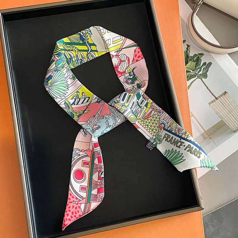 SlimRibbon Multi-Use Long Scarf – Narrow Ribbon Headband & Neckerchief for Women