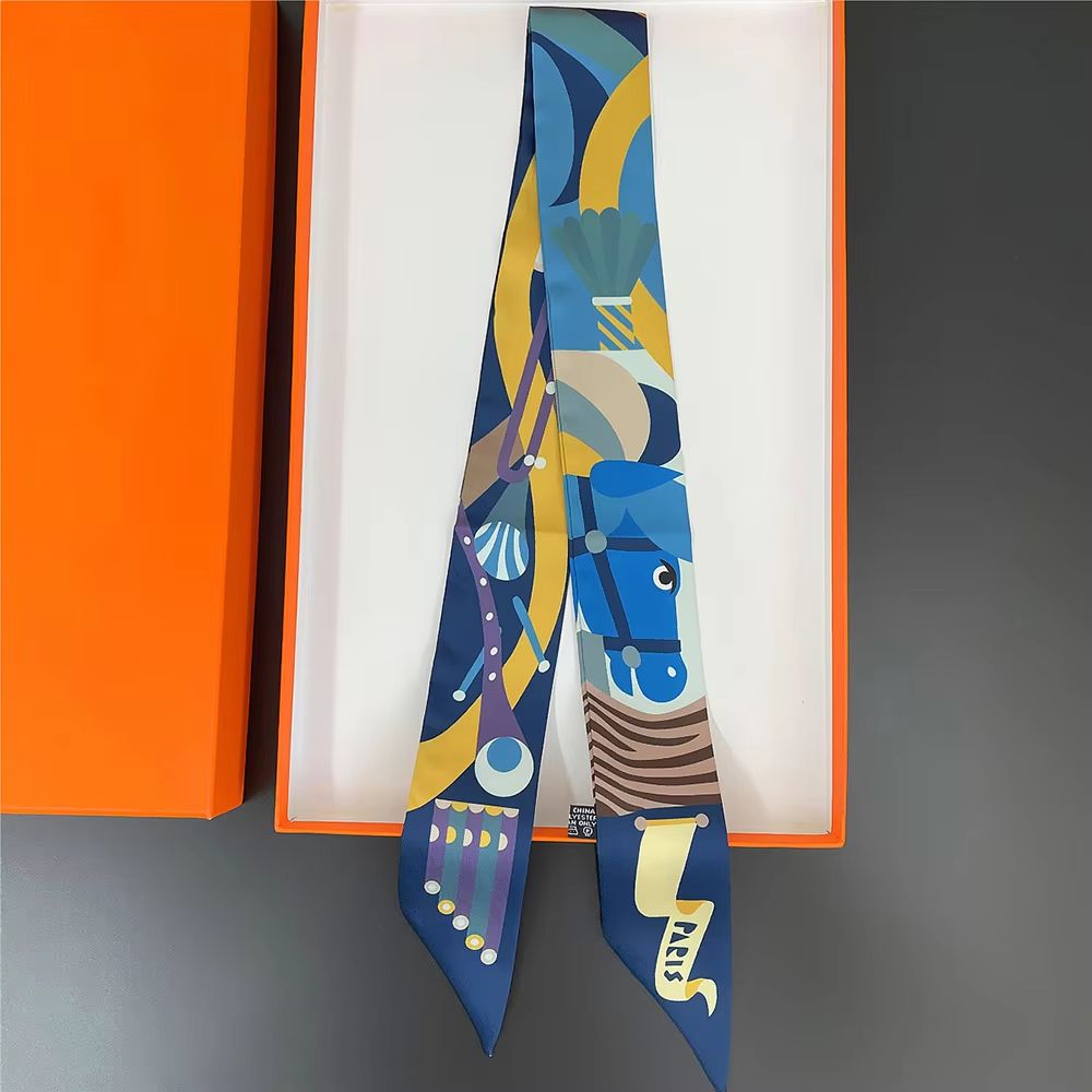 SlimRibbon MultiUse Long Scarf  Narrow Ribbon Headband  Neckerchief For Women 11