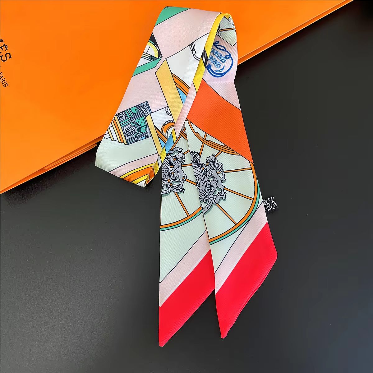 SlimRibbon MultiUse Long Scarf  Narrow Ribbon Headband  Neckerchief For Women 15