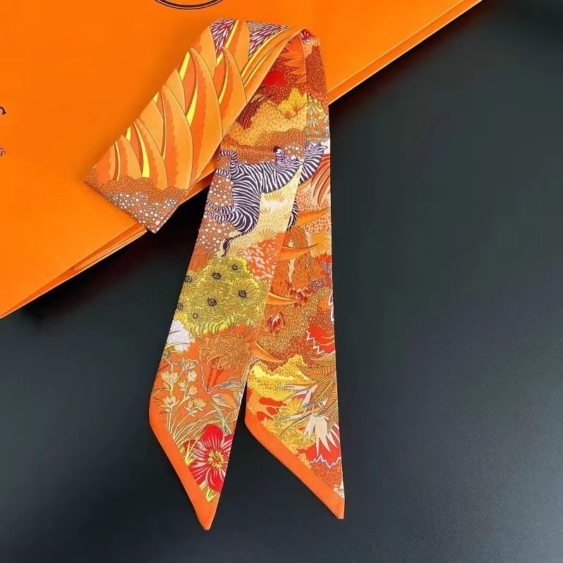 SlimRibbon MultiUse Long Scarf  Narrow Ribbon Headband  Neckerchief For Women 16