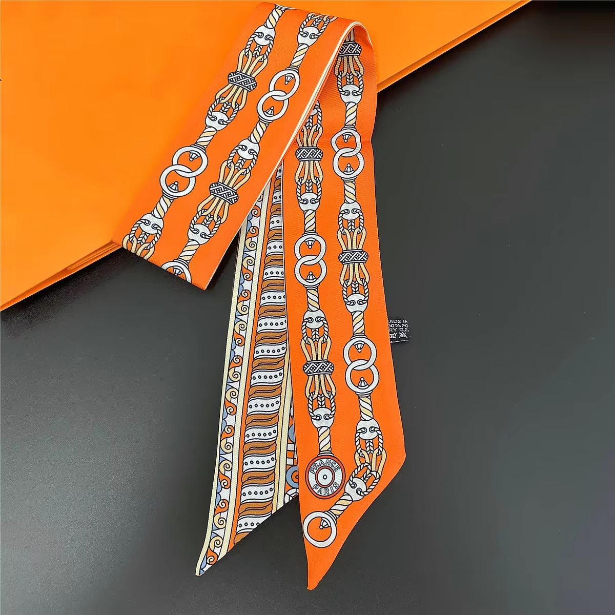SlimRibbon MultiUse Long Scarf  Narrow Ribbon Headband  Neckerchief For Women 18