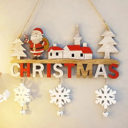Merry Christmas Gnome Santa Claus Wooden Hanging Ornament Decoration For Home Door Tree Pendants 1