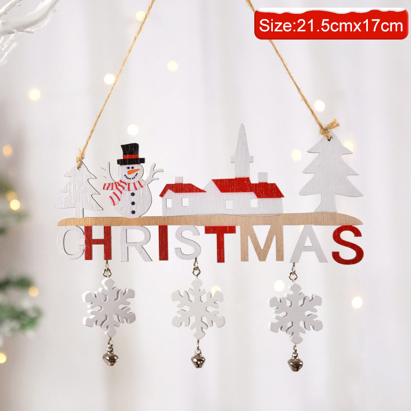 Merry Christmas Gnome Santa Claus Wooden Hanging Ornament Decoration For Home Door Tree Pendants 6