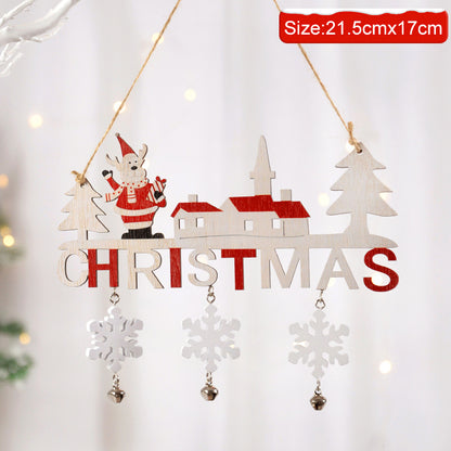 Merry Christmas Gnome Santa Claus Wooden Hanging Ornament Decoration For Home Door Tree Pendants 7