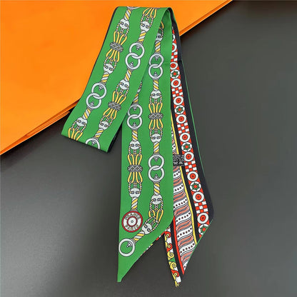 SlimRibbon MultiUse Long Scarf  Narrow Ribbon Headband  Neckerchief For Women 20