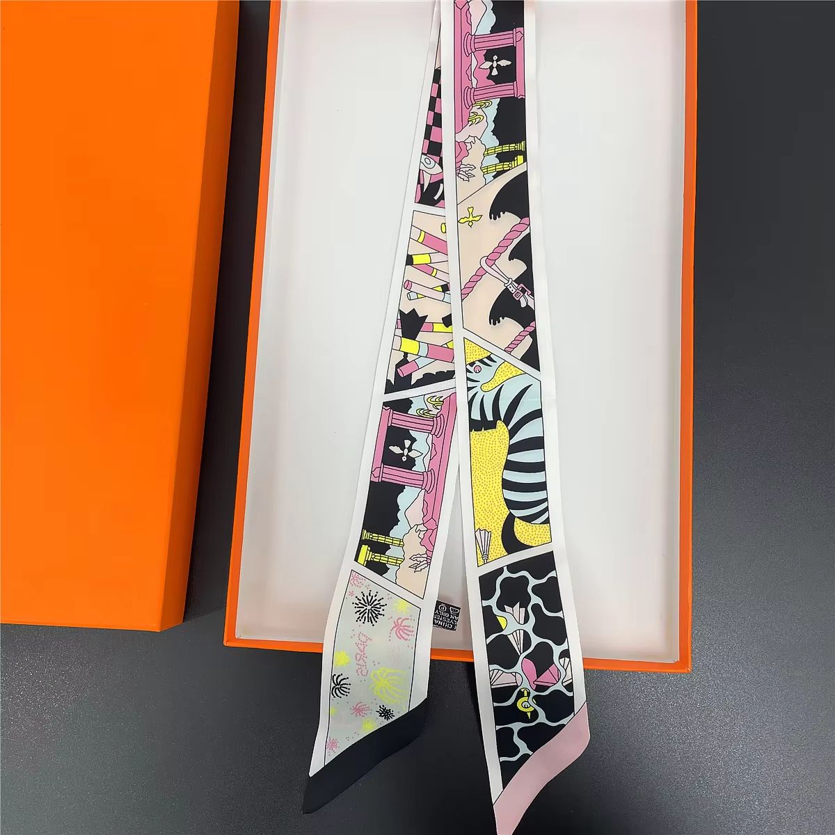 SlimRibbon MultiUse Long Scarf  Narrow Ribbon Headband  Neckerchief For Women 23
