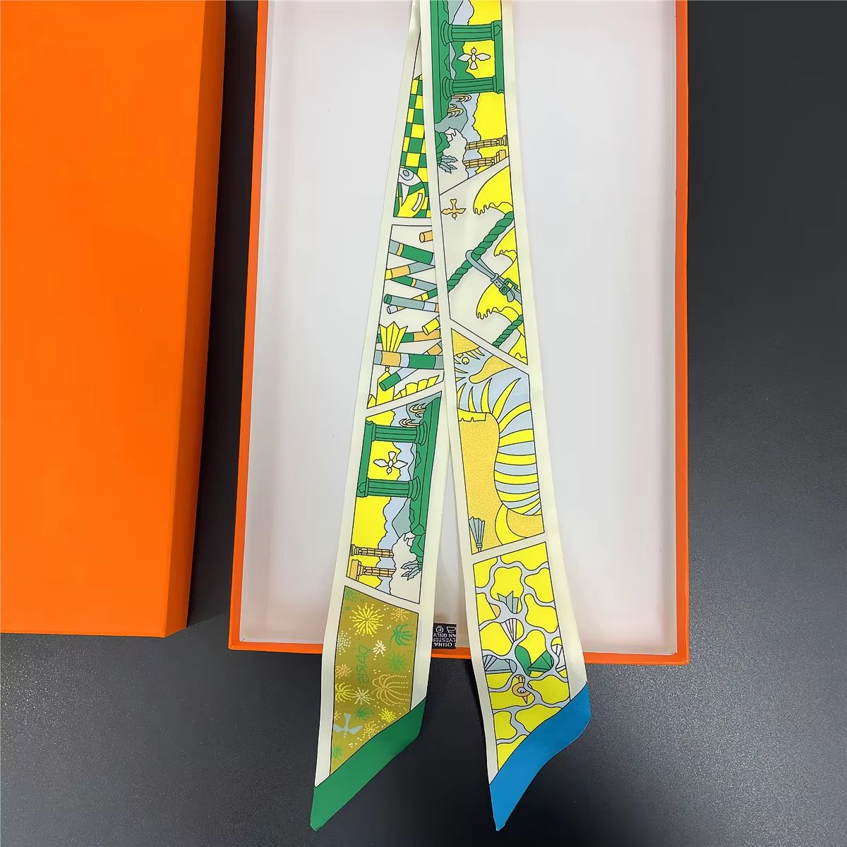 SlimRibbon MultiUse Long Scarf  Narrow Ribbon Headband  Neckerchief For Women 24
