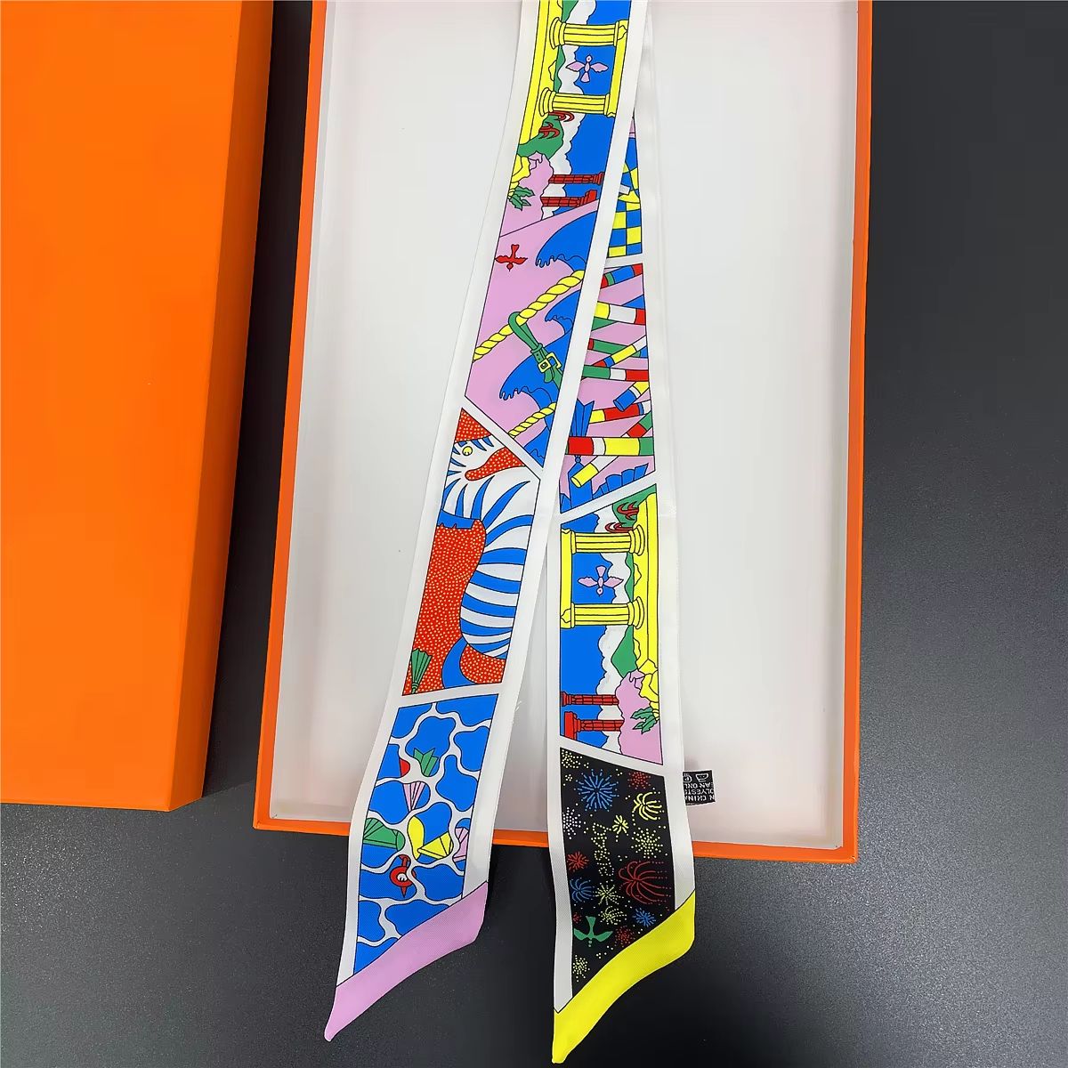 SlimRibbon MultiUse Long Scarf  Narrow Ribbon Headband  Neckerchief For Women 25