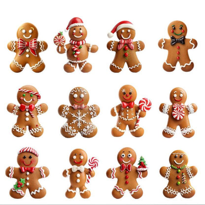 Gingerbread Man Hanging Ornament, Merry Christmas Wooden, DIY Home Xmas Celebration, Party Decoration, Happy New Year