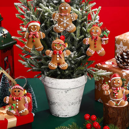 Gingerbread Man Hanging Ornament Merry Christmas Wooden DIY Home Xmas Celebration Party Decoration  1