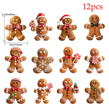 Gingerbread Man Hanging Ornament Merry Christmas Wooden DIY Home Xmas Celebration Party Decoration  5