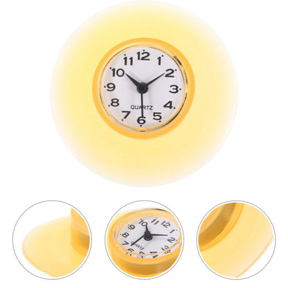 Personality Waterproof Bathroom Suction Cup Clock AntiFog Shower Wall Clock Simple Design Mirror Su 2