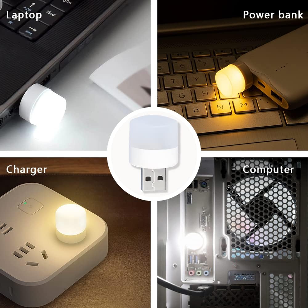 Mini USB Night Light Warm White LED Lamp Eye Protection Reading Light USB Plug For Computer 4