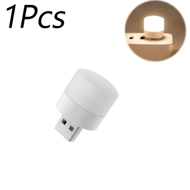 Mini USB Night Light Warm White LED Lamp Eye Protection Reading Light USB Plug For Computer 7