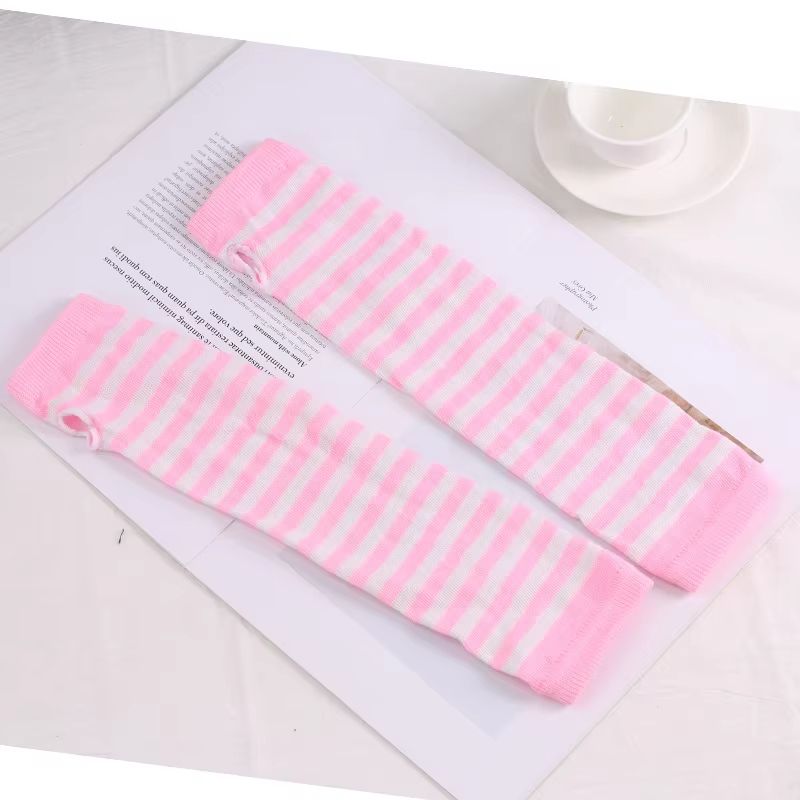 StreetTune Stripe Fingerless Arm Warmers  Knitted Elbow Mittens For Men  Women 10