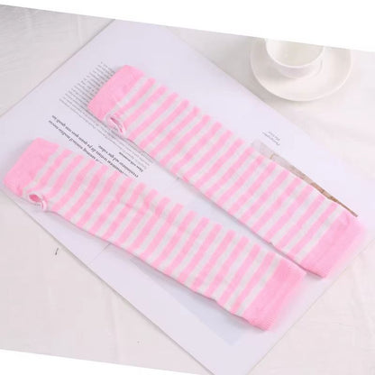 StreetTune Stripe Fingerless Arm Warmers  Knitted Elbow Mittens For Men  Women 10