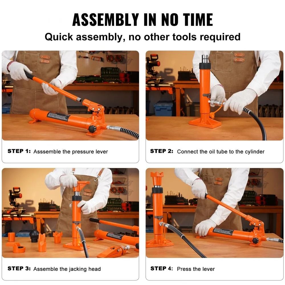 Portable Hydraulic Ram Porta Power Kit With Oil Hose Auto Body Frame Repair Kit 5