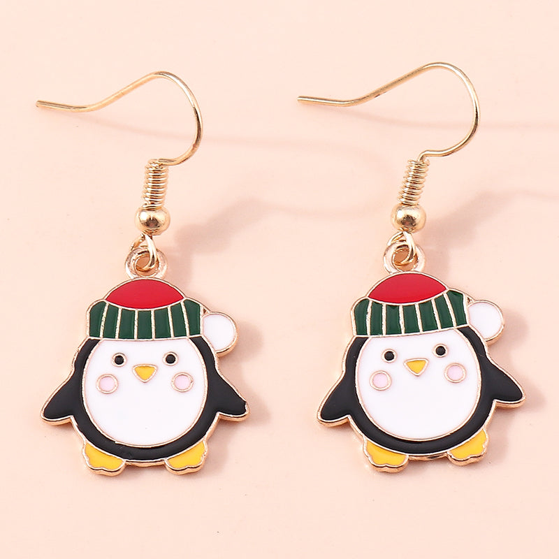 Merry Christmas Drop Earrings New Fashion Mix Styles Santa Deer Christmas Tree Dangle Earrings For  8