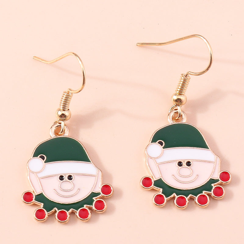 Merry Christmas Drop Earrings New Fashion Mix Styles Santa Deer Christmas Tree Dangle Earrings For  12
