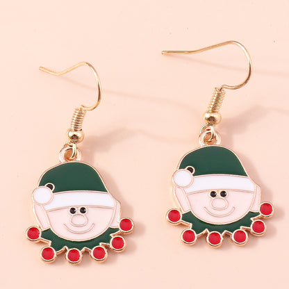 Merry Christmas Drop Earrings New Fashion Mix Styles Santa Deer Christmas Tree Dangle Earrings For  12
