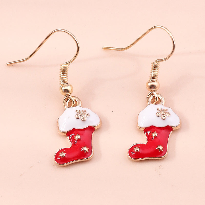 Merry Christmas Drop Earrings New Fashion Mix Styles Santa Deer Christmas Tree Dangle Earrings For  14