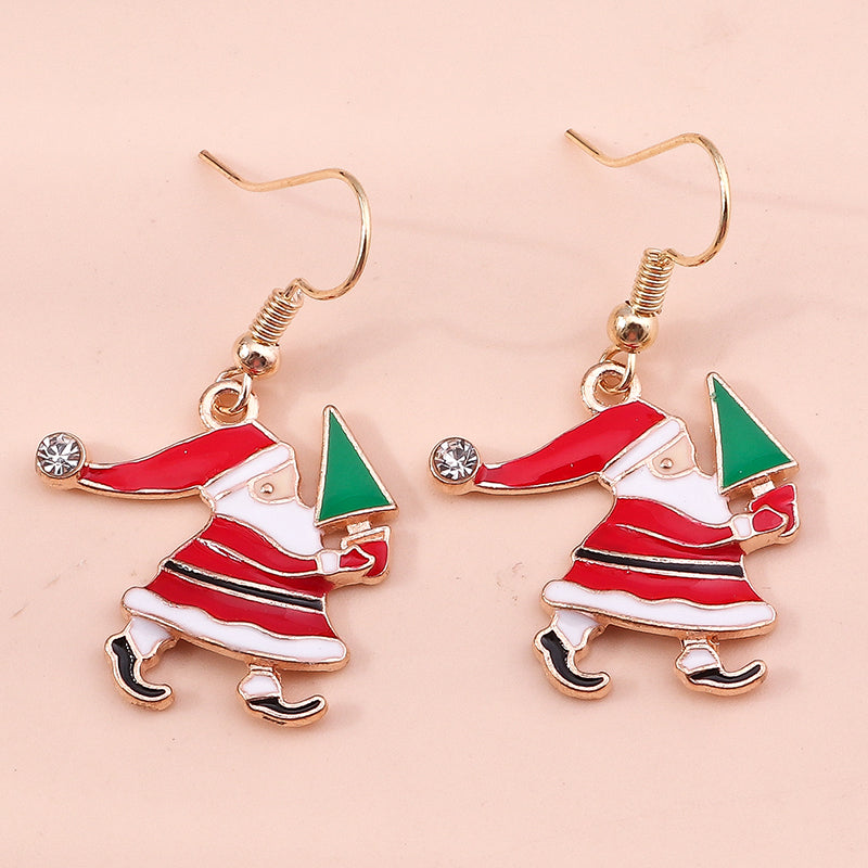 Merry Christmas Drop Earrings New Fashion Mix Styles Santa Deer Christmas Tree Dangle Earrings For  13