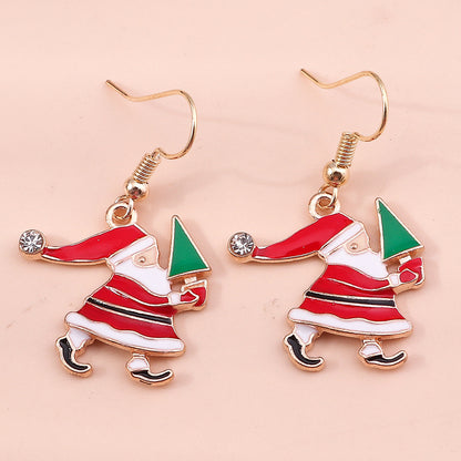 Merry Christmas Drop Earrings New Fashion Mix Styles Santa Deer Christmas Tree Dangle Earrings For  13