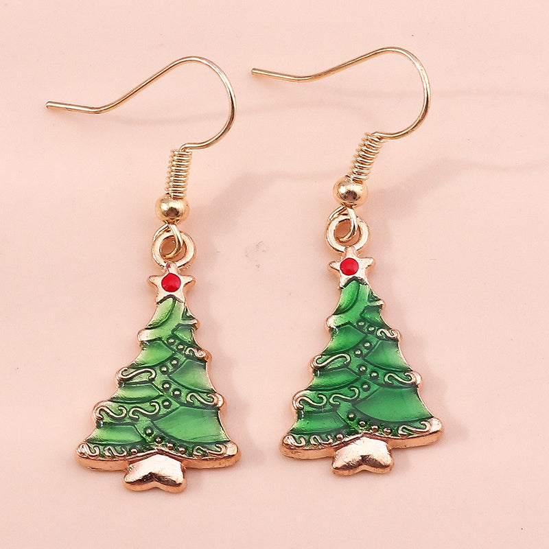 Merry Christmas Drop Earrings New Fashion Mix Styles Santa Deer Christmas Tree Dangle Earrings For  17