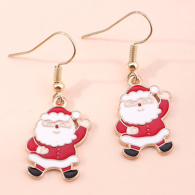 Merry Christmas Drop Earrings New Fashion Mix Styles Santa Deer Christmas Tree Dangle Earrings For  18