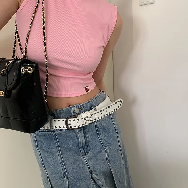 EdgeRivet TieIn Belt  Black Studded Fashion Belt For Women  Jeans 5