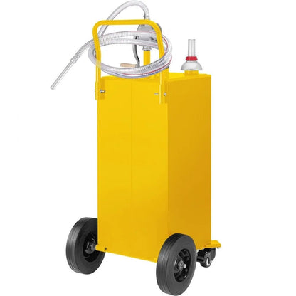 Gasoline Diesel Fuel Caddy Gas Storage Tank With Manual Pump Wheels Portable Fuel Container 7