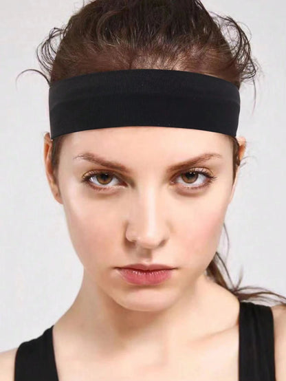 FlexFit LeopardPrint  Solid Headband Set  6Piece SweatAbsorbing Headbands For Unisex Sports  Leisur 3