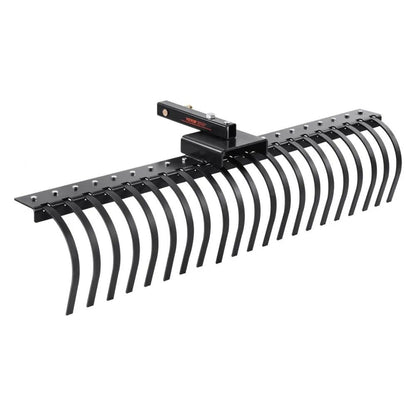 Lawn Dethatcher Rake, Tow Behind Landscape Rake with Steel Coil Tines, Attaches to Toolbars and Point Suspension