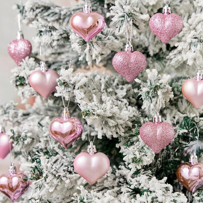 Valentine's Day Heart Pendant, Heart Ball Ornament, Hanging Heart Decoration, Christmas Tree Heart Ball Pendant